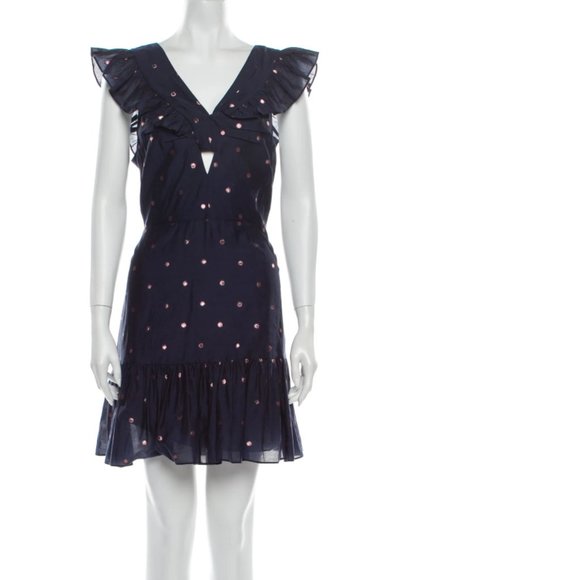 REBECCA TAYLOR Polka Dot Print Mini Dress - Picture 1 of 6